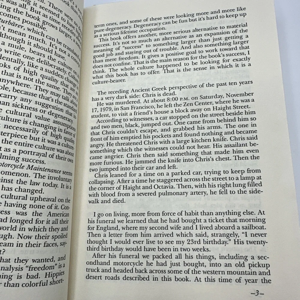 Zen and the Art of Motorcycle Maintenance: An Inquiry into Values, PB 1984